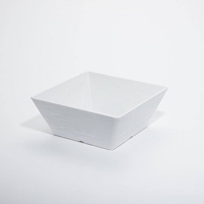 125 oz. White Faux Slate Square Melamine Serving Bowl