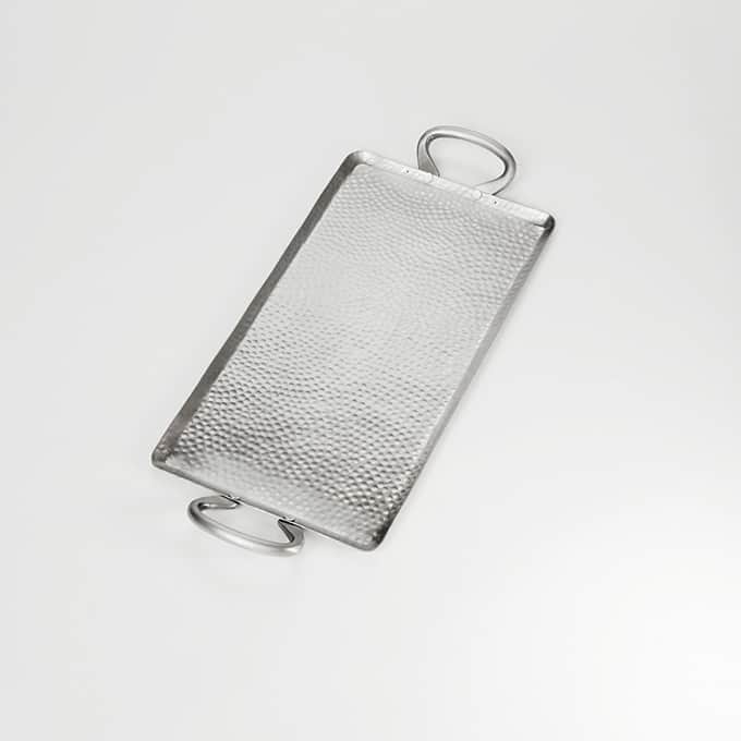 Rectangular Hammered Stainless Steel Griddle, 21-3/4"L x 9"W