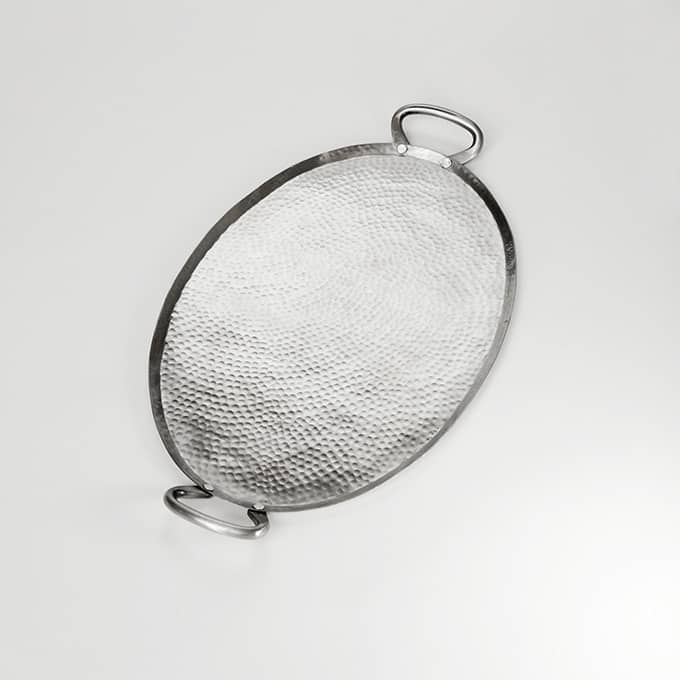 Oval Hammered Stainless Steel Griddle, 23-3/4"L x 13-3/4"W