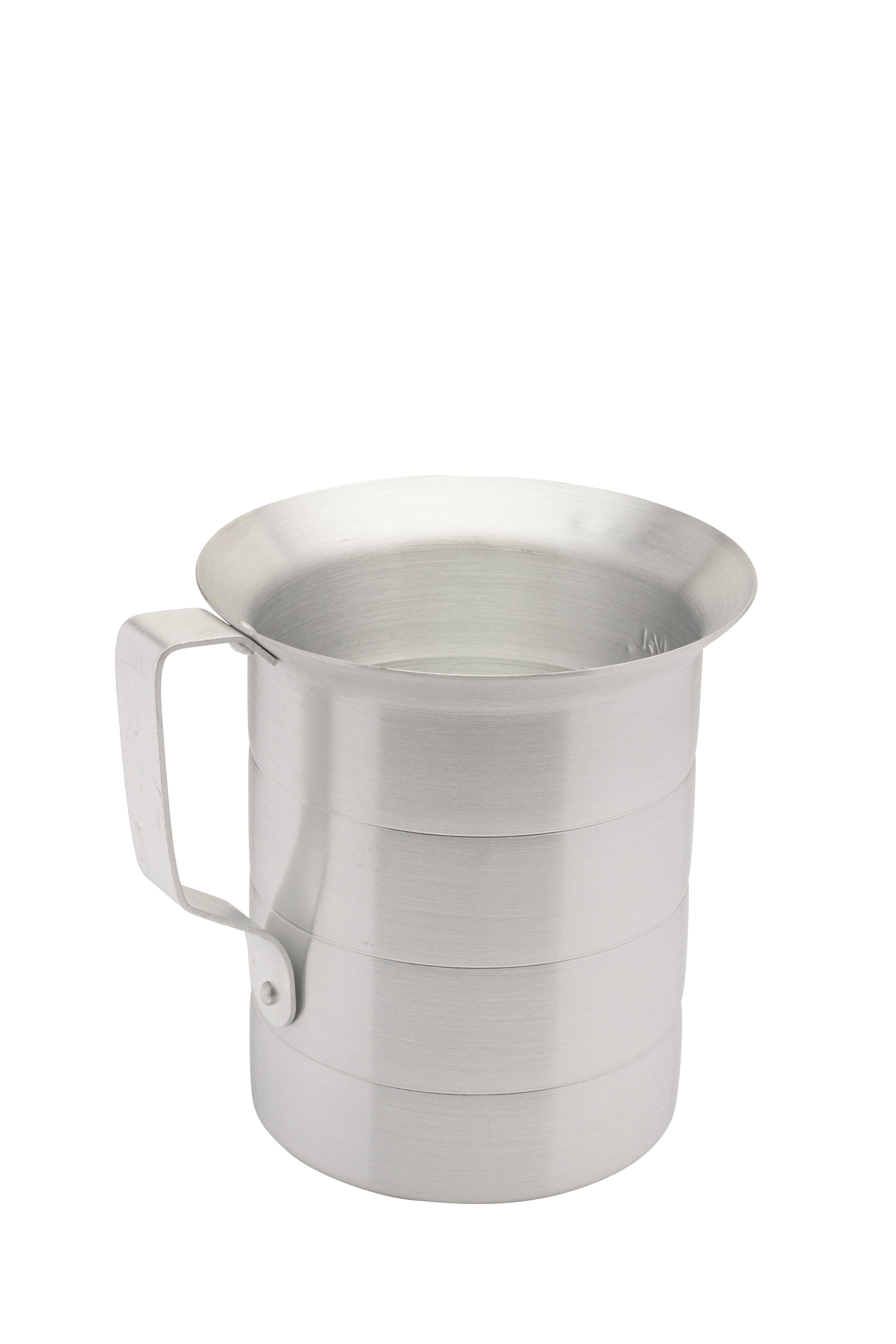 Graduated Measuring Cup, Aluminum, 2 qt., Liter & Quart Markings
