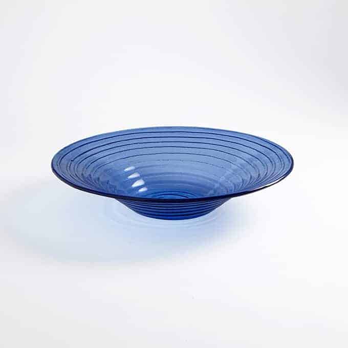 Glacier™ Round Bowl, 98 oz., Recycled Glass, Blue
