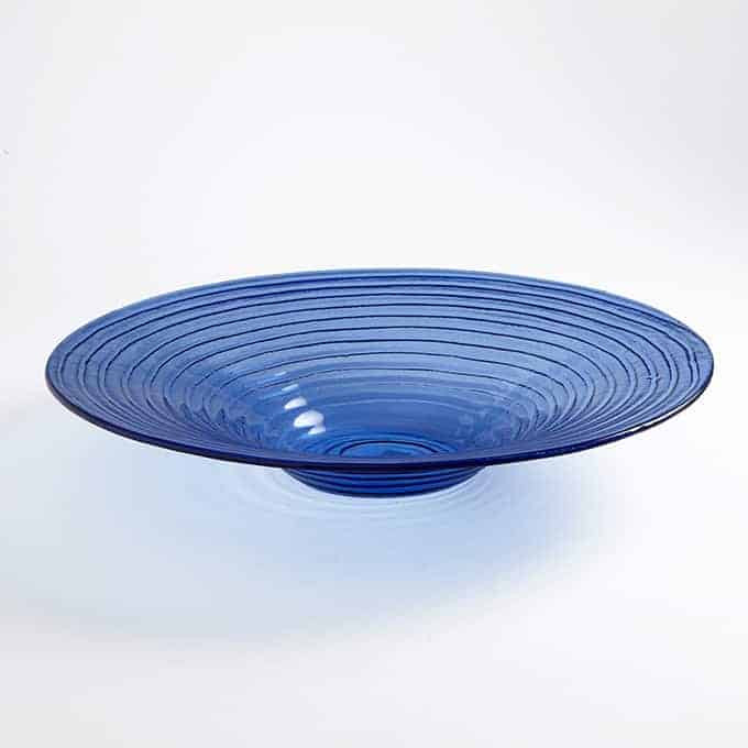 Glacier™ Round Bowl, 128 oz., Recycled Glass, Blue