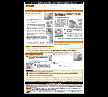 Wall Chart, Cleaning, Sanitizing and Inspection, laminated, 