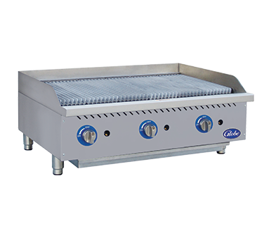 Gas Charbroiler, char rock, countertop, 36" wide, heavy duty