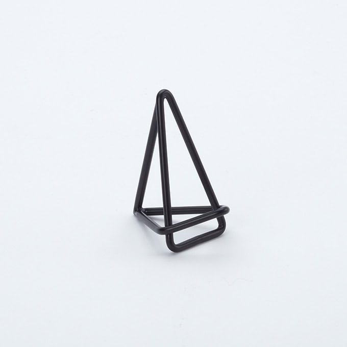 Geometric Card Holder, Metal, 2"H, Black