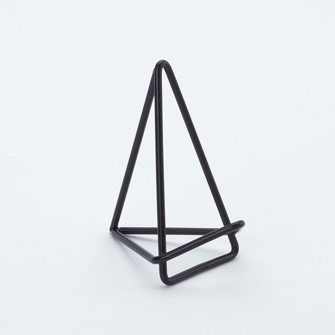 Geometric Card Holder, Metal, 3"H, Black