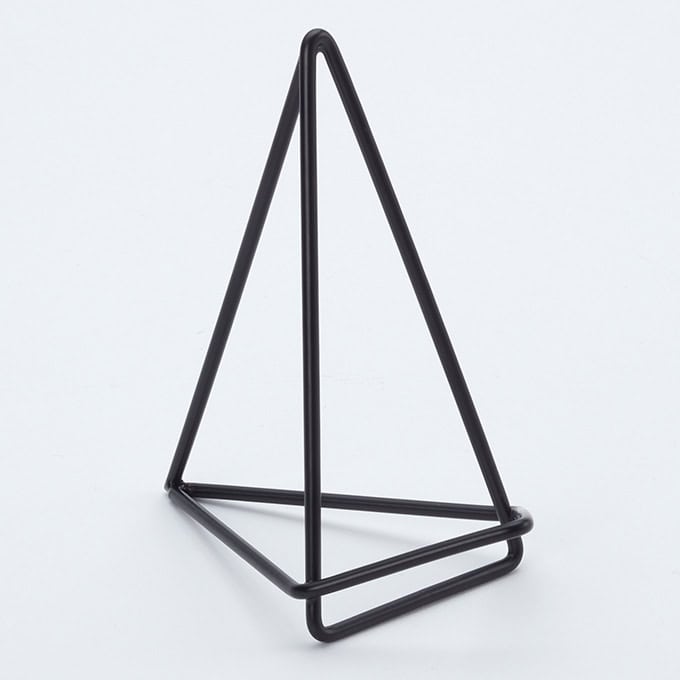 Geometric Card Holder, Metal, 4"H, Black