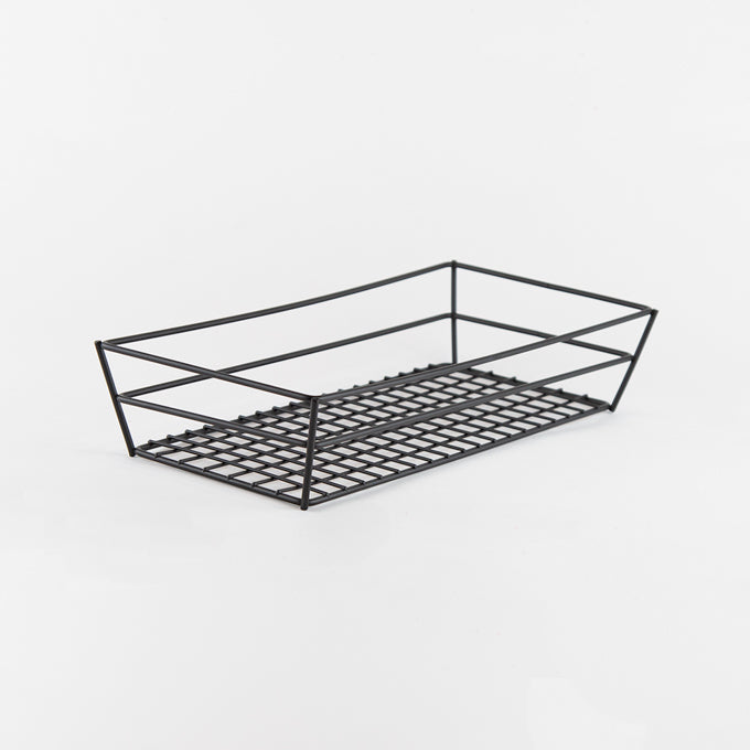 13"L x 6"W x 2-1/2"H Black Wire Tabletop Basket