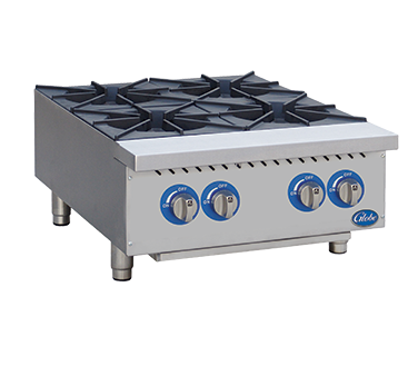Hotplate, gas, countertop, (4) 22,000 BTU cast iron burners,