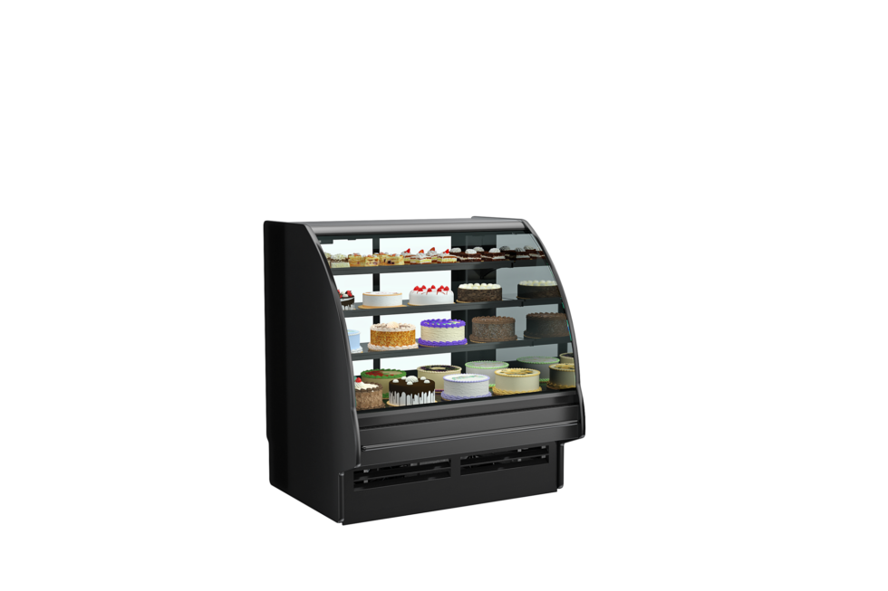 Fusion® Refrigerated Full Service Case with Lift-up Curved Front Glass, 51"W x 43"D x 55-3/4"H