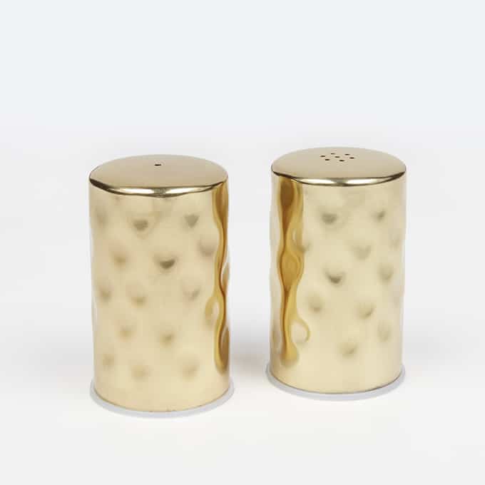 2 oz. Hammered Salt & Pepper Shaker Set, Gold