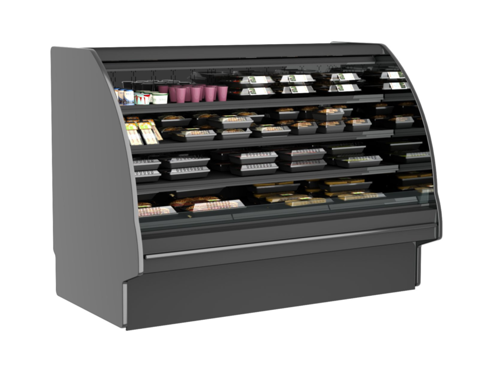 Fusion® Refrigerated Self-Service Case with Curved Profile, 75-3/8"W x 44-3/8"D x 55-7/8"H