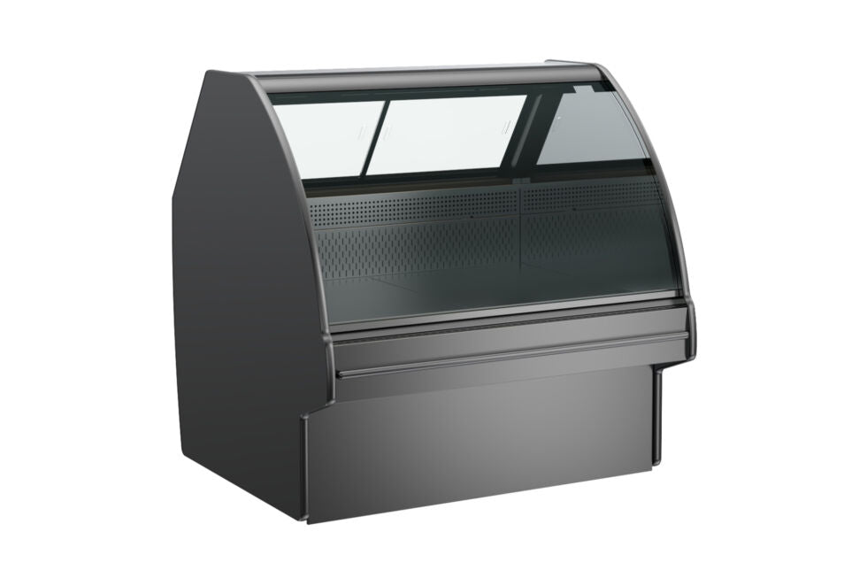 Fusion® Service Refrigerated Single Deck Deli Merchandiser, 75-3/8"W x 47-7/8"D x 51-5/8"H, Curved, Self-Contained