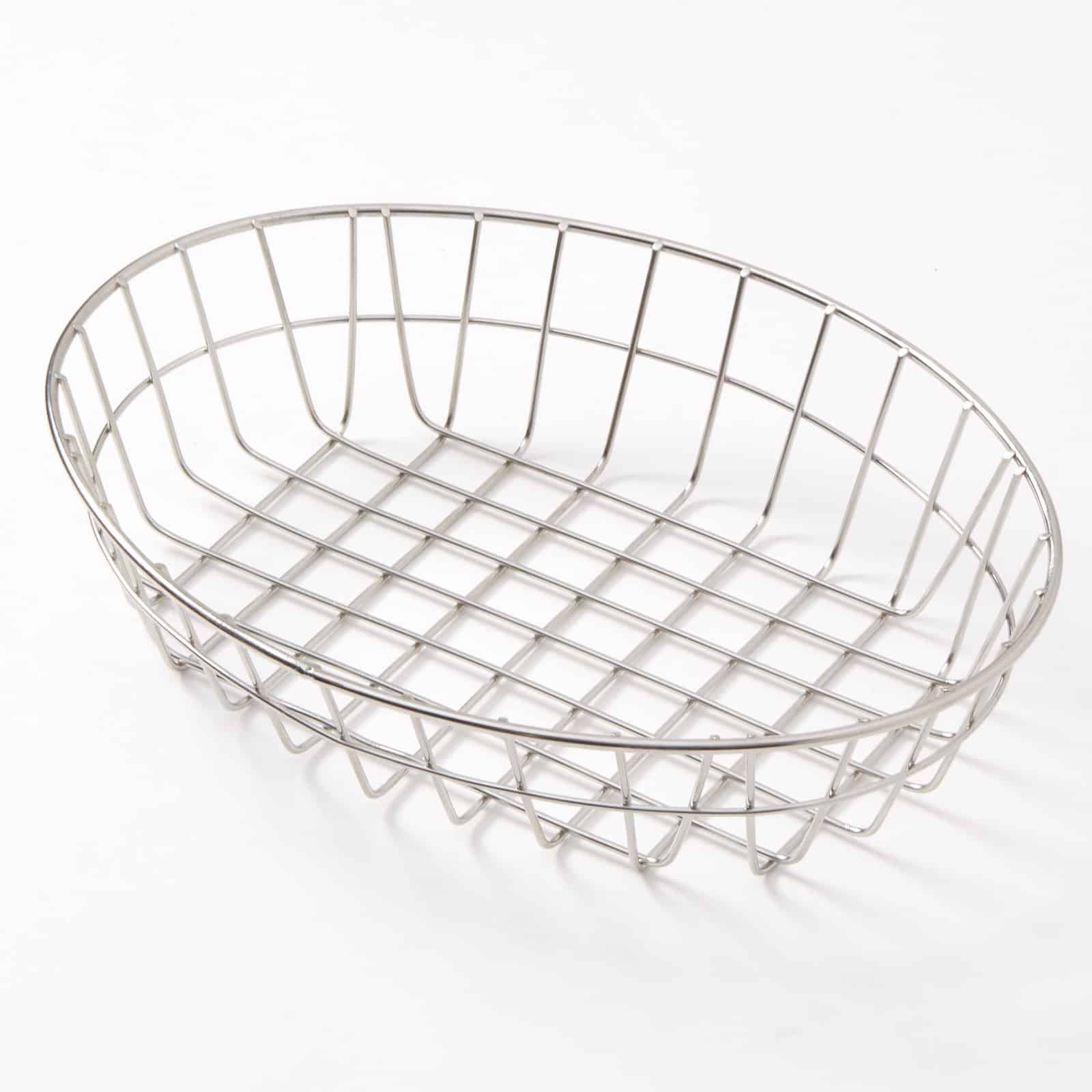 11"L x 8"W Oblong Grid Basket, Stainless Steel