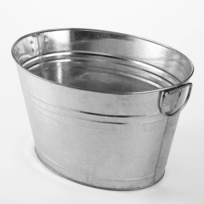 Tub, 25 qt., Galvanized Tin