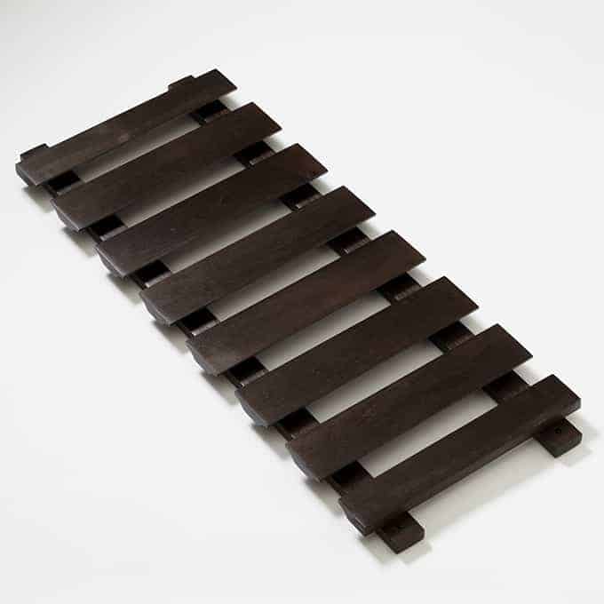 35"L x 14"W Wooden Glass Rack, Walnut