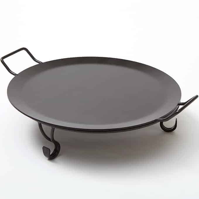 18" Round Griddle with Stand, Wrought Iron, Black