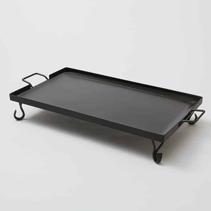 27" x 16" Rectangular Griddle with Stand, Wrought Iron, Black