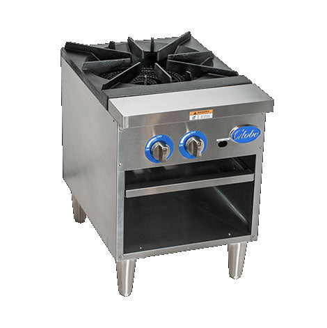 Stock Pot Range, gas, heavy-duty one-piece cast iron grate, 