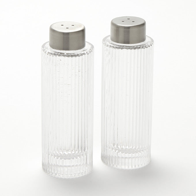 2 oz. Vintage Salt & Pepper Shaker Set, Round Ribbed Glass