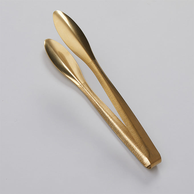 11-3/4" Stainless Steel Serving Tongs, Vintage Gold Finish
