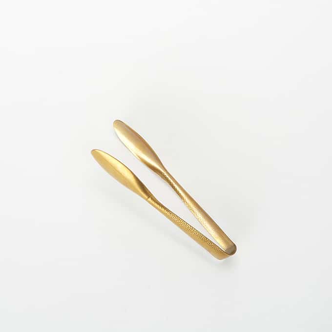 6" Stainless Steel Serving Tongs, Vintage Gold Finish