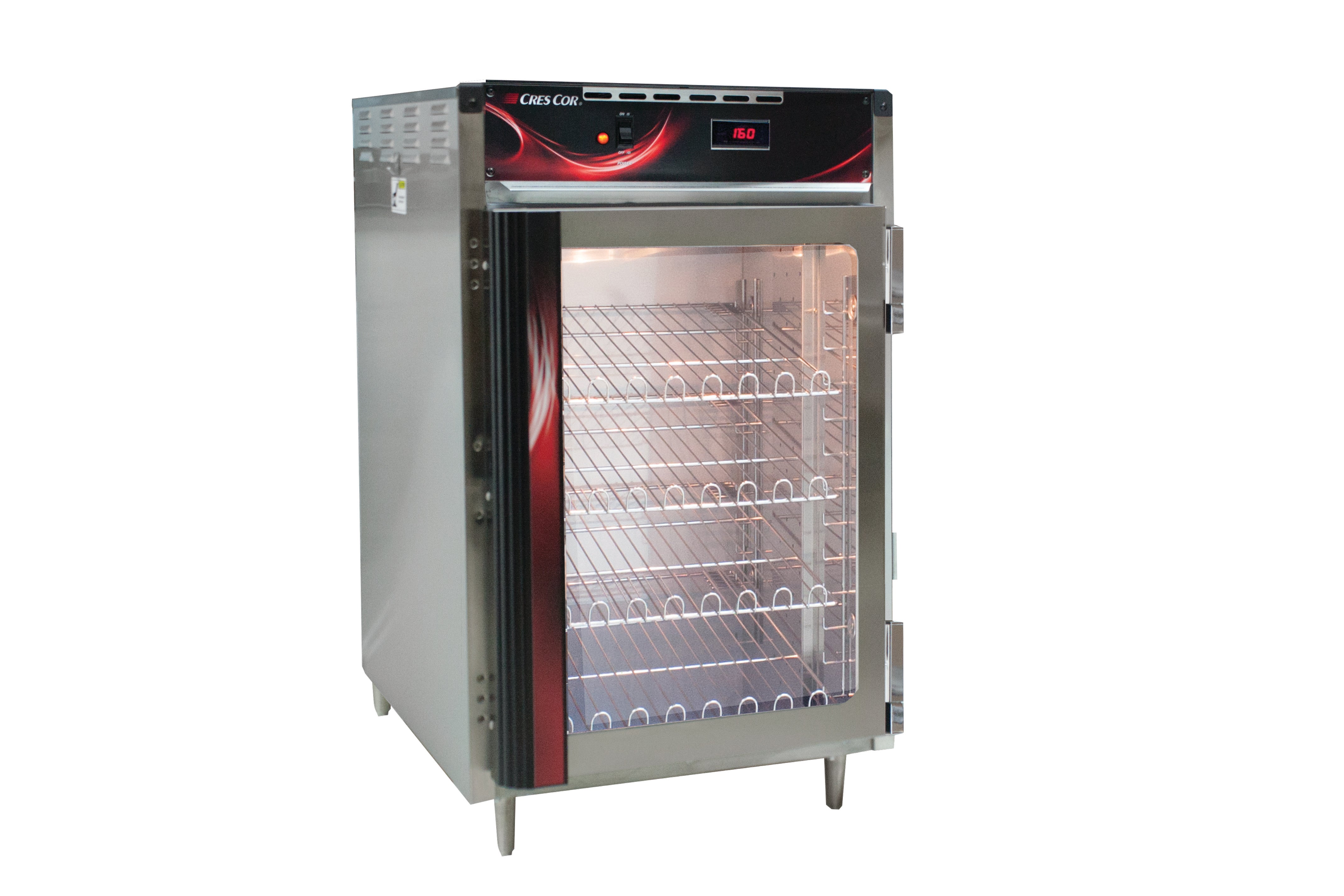 Insulated Half-Size Countertop Heated Merchandising Cabinet - Tempered Glass Door / Halogen Lighting