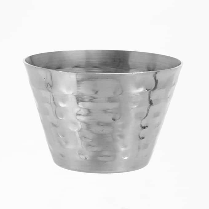 4 oz. Round Sauce Cup, Hammered Dimples, Stainless Steel