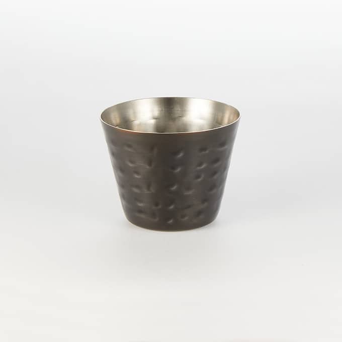 2.5 oz. Sauce Cup, Hammered Stainless Steel, Black