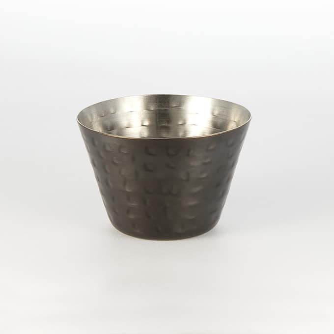 4 oz. Sauce Cup, Hammered Stainless Steel, Black