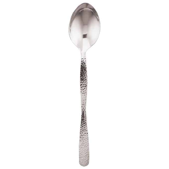12"L Solid Stainless Steel Serving Spoon, Hammered