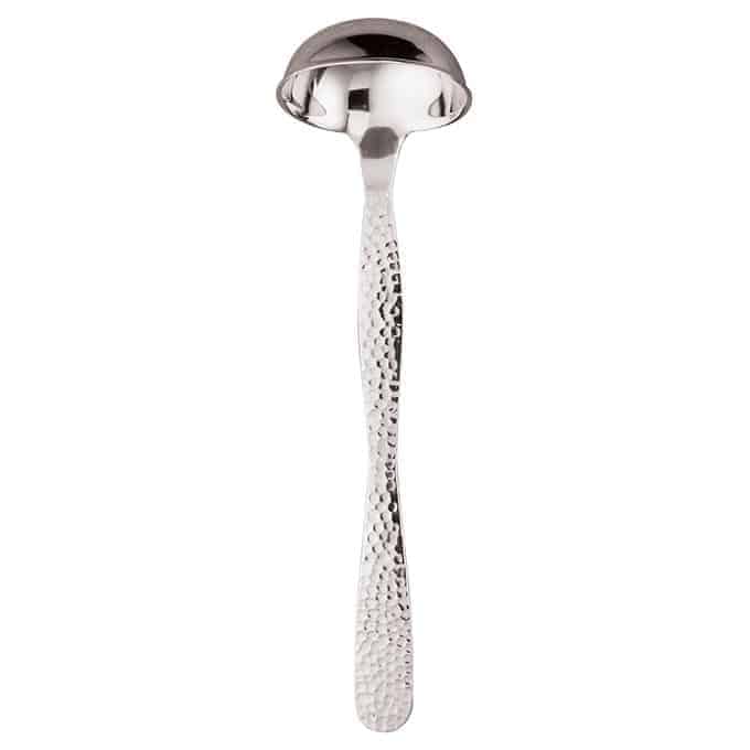 Buffet Ware 1 oz. Stainless Steel Ladle, 9"L, Hammered Handle