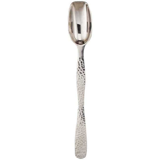 9-1/2"L Solid Stainless Steel Serving Spoon, Hammered