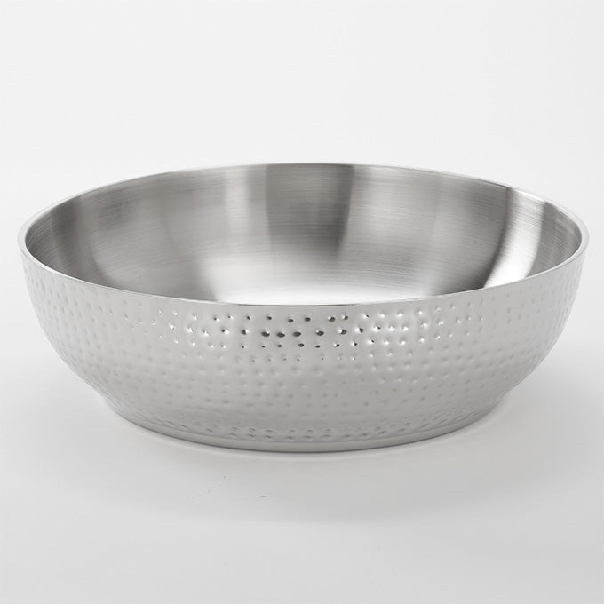 657 oz. Round Bowl, Hammered Stainless Steel