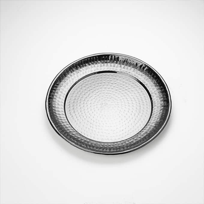 14" Round Hammered S/S Serving Tray