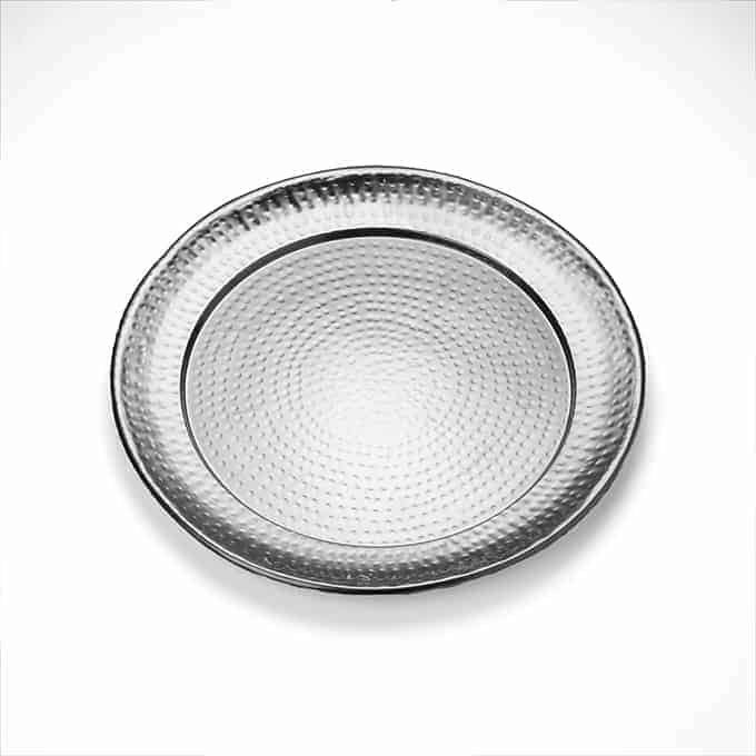 16" Round Hammered S/S Serving Tray