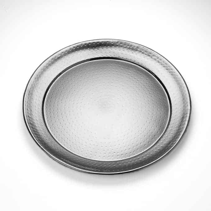 18" Round Hammered S/S Serving Tray