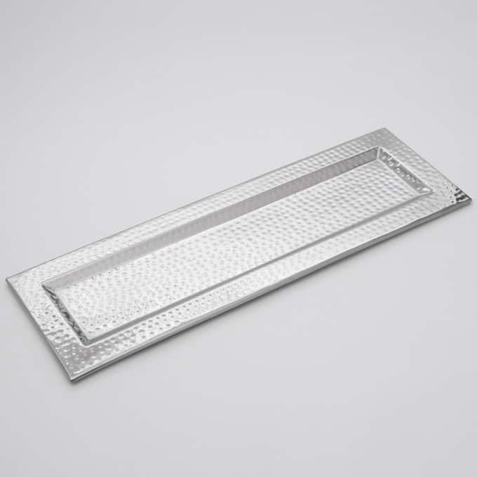 23-3/4" x 7-1/2" Rectangular Hammered S/S Serving Tray