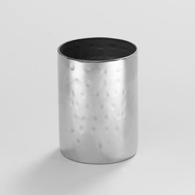 2"D x 2-3/4"H Hammered Stainless Steel Sugar Packet Holder
