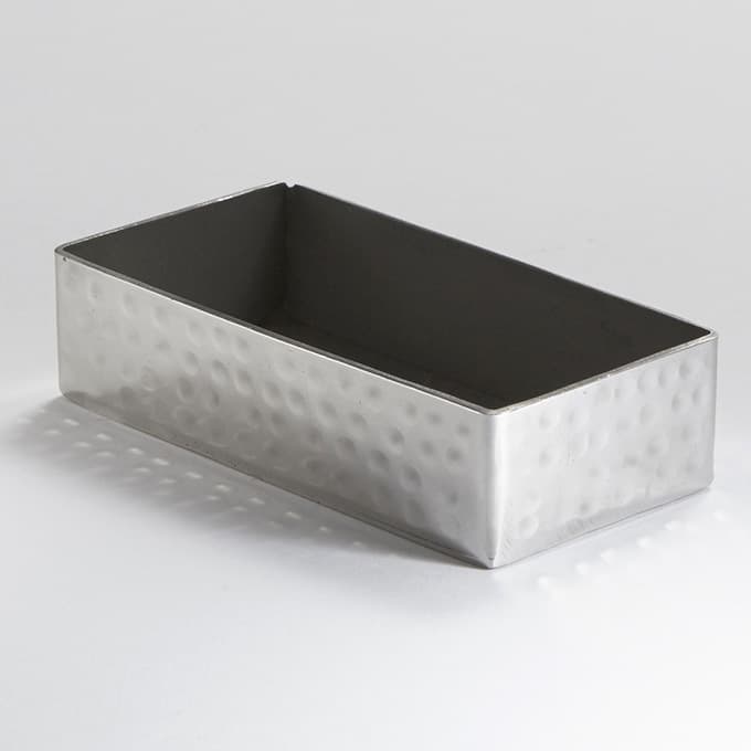 4-1/4" x 2-1/4" x 1"H Hammered Stainless Steel Sugar Packet Tray