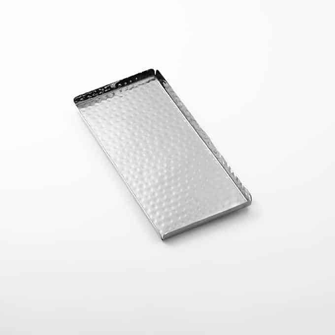10" x 4-1/2" Rectangular Hammered S/S Serving Tray
