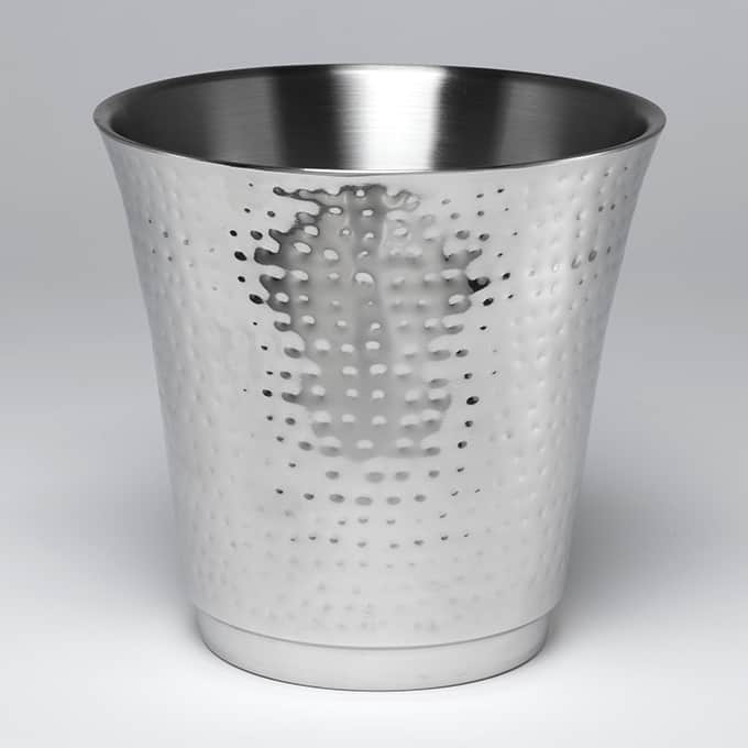 5 qt. Hammered Stainless Steel Wine Bucket, 9"D