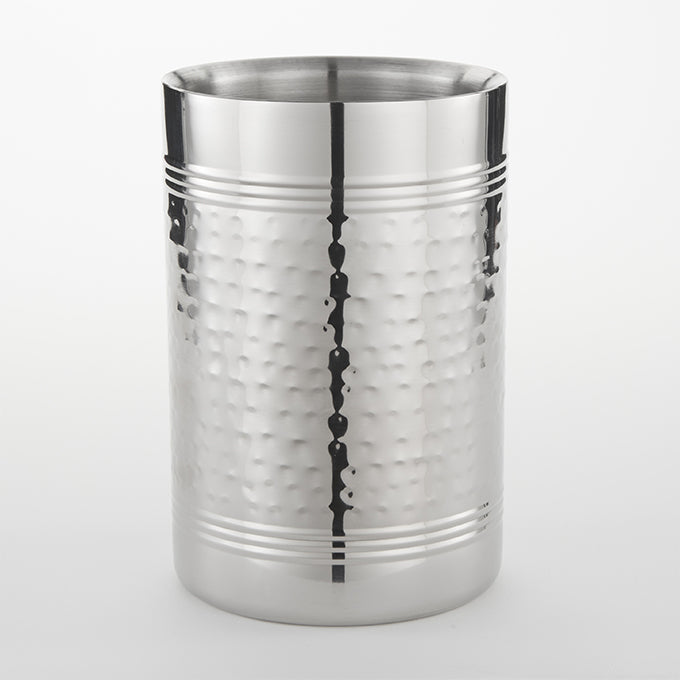 4-3/4"D x 7-1/4"H Hammered Stainless Steel Wine Cooler