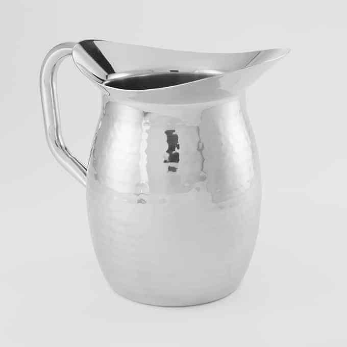 64 oz. Pitcher, Hammered Stainless Steel