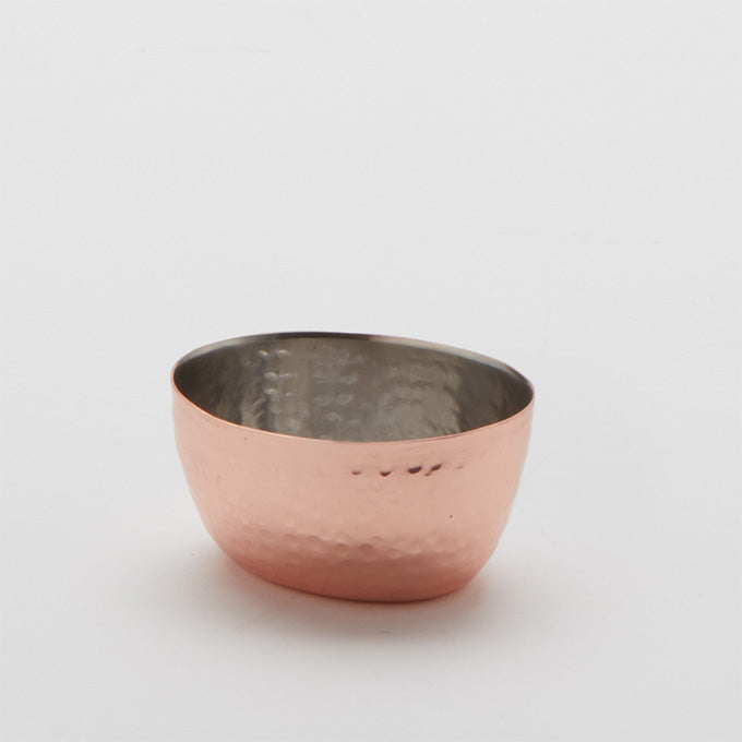 2 oz. Oval Sauce Cup, Hammered Copper/Stainless