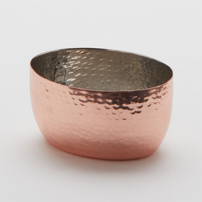 8 oz. Oval Sauce Cup, Hammered Copper/Stainless