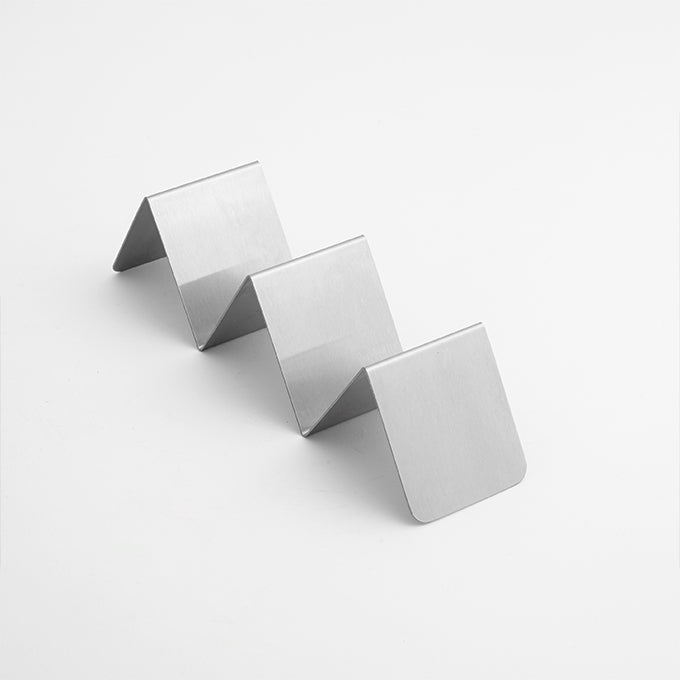 2 or 3 Compartment Half Size Brushed Stainless Steel Taco Holder