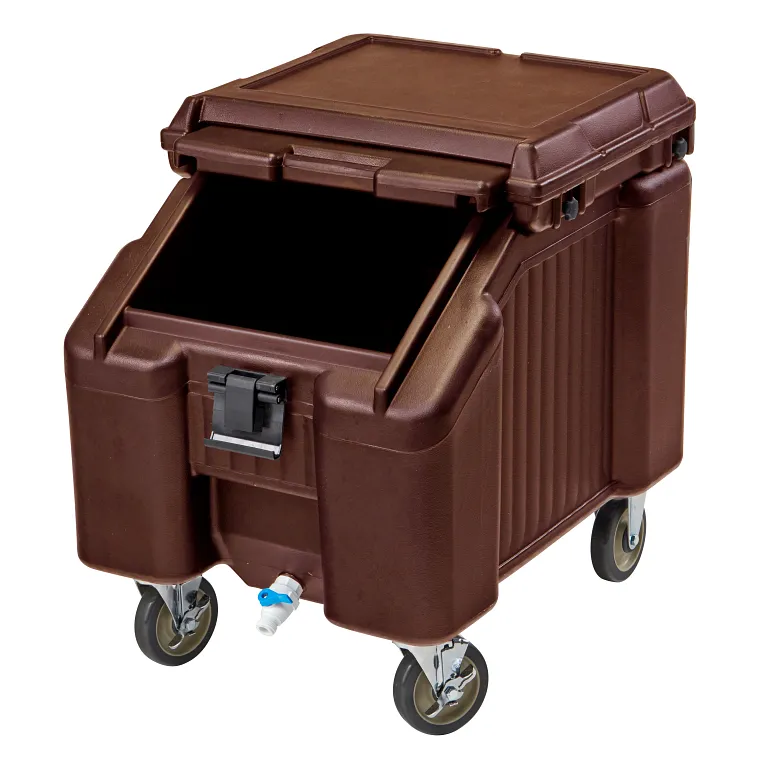 SlidingLid™ Ice Caddy, mobile, 28-3/4"H, 100 lb. capacity, dark Brown