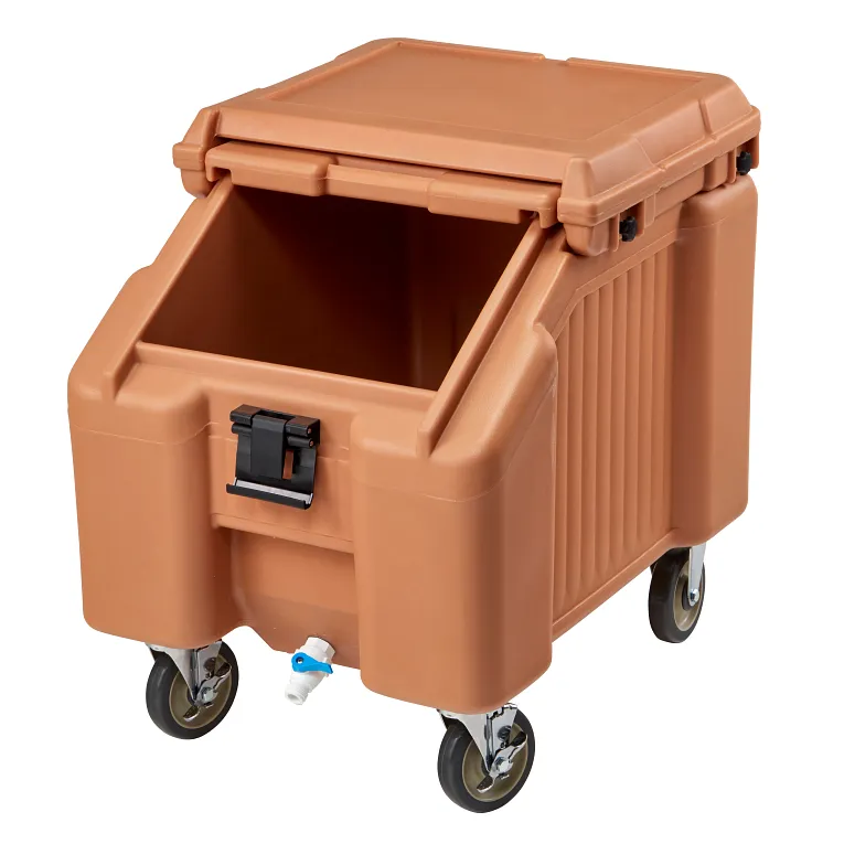 SlidingLid™ Ice Caddy, mobile, 28-3/4"H, 100 lb. capacity, Coffee Beige