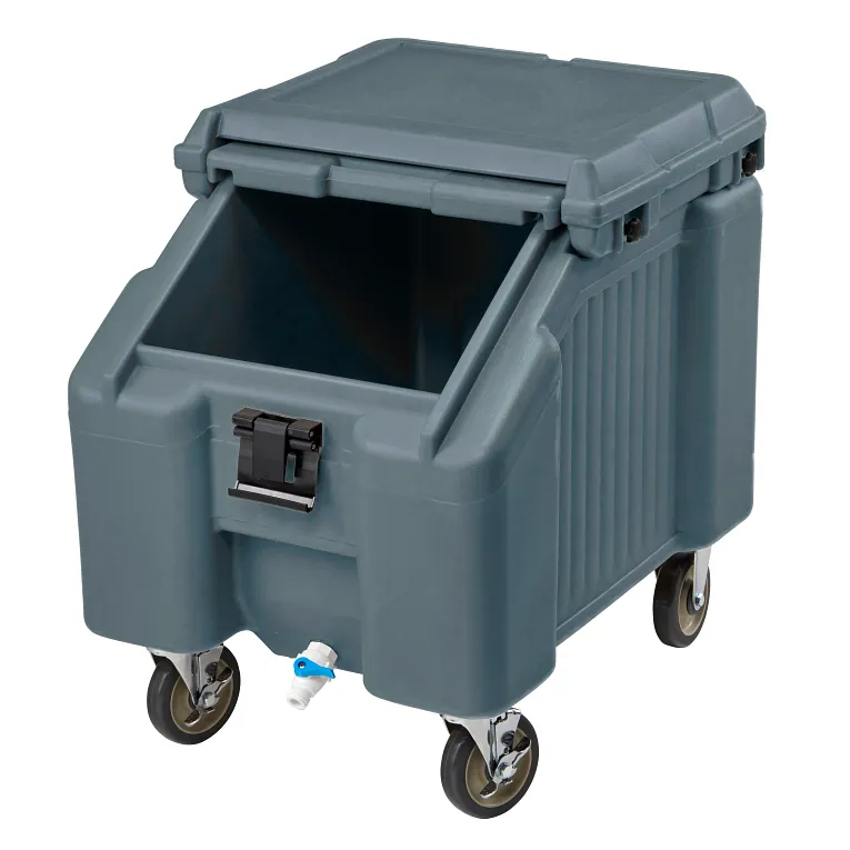 SlidingLid™ Ice Caddy, mobile, 28-3/4"H, 100 lb. capacity, Granite Grey